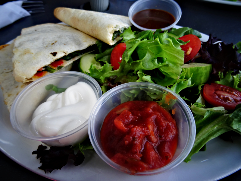 Veggie Quesadilla at 2 Rivers in Paris Ontario