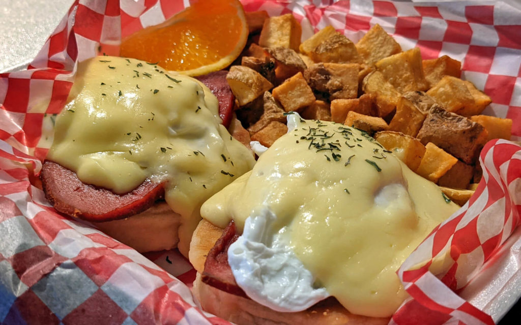 Newfie Eggs Benedict from The Stage Diner