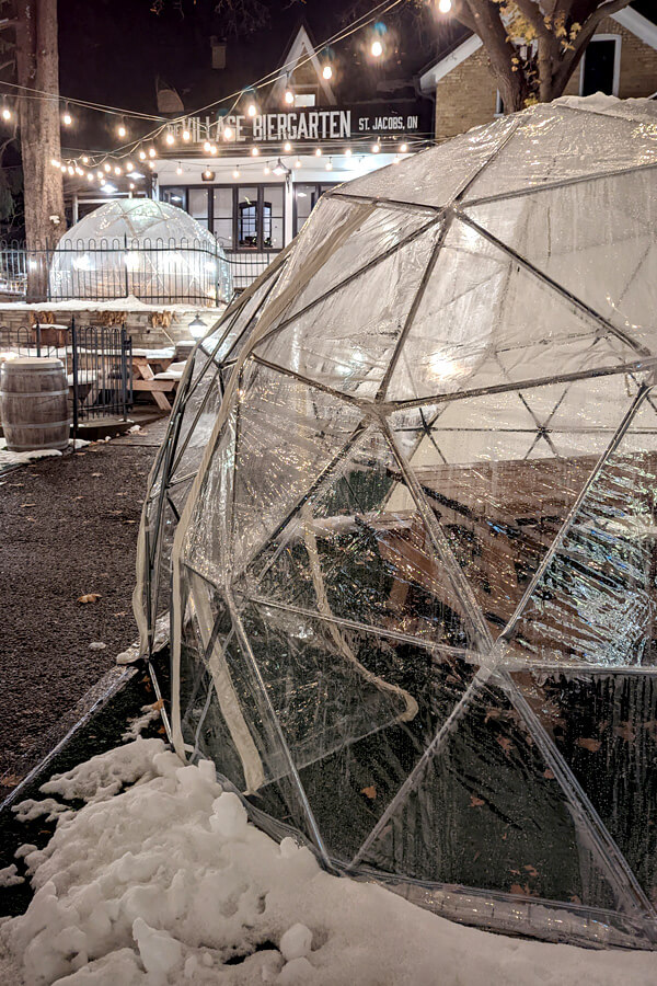 Exterior of the Village Biergarten Snow Globes