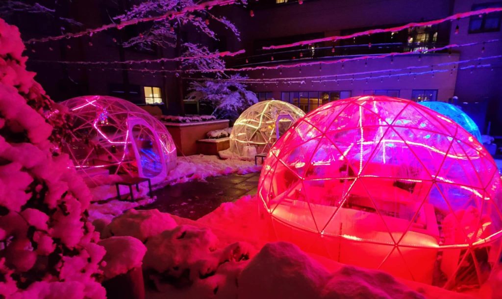 Proof Bar and Patio Igloos Courtesy of their Facebook Page