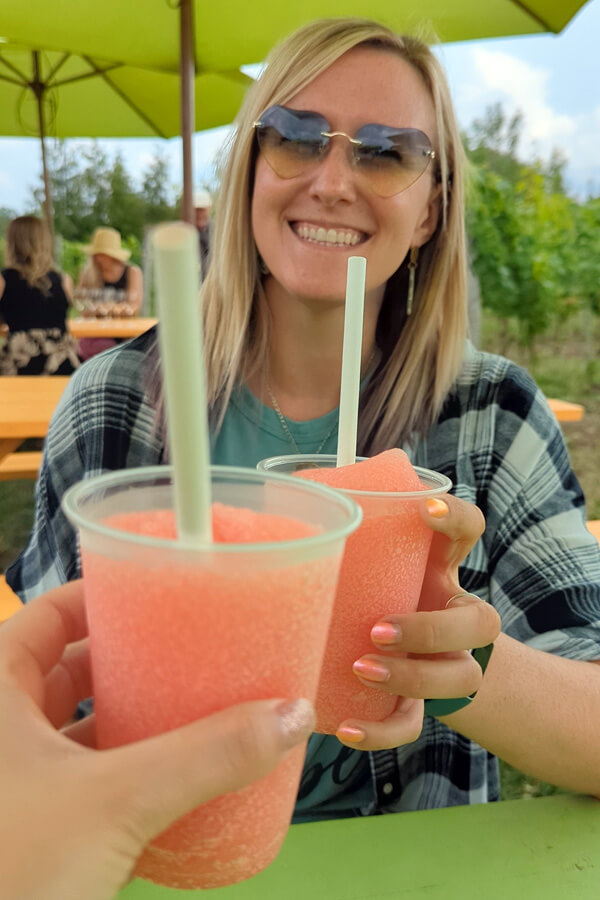 Lindsay Cheersing with a Frose
