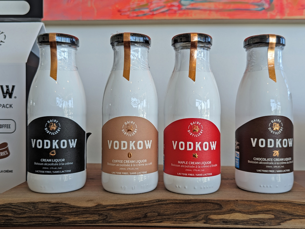 Vodkow products at Dairy Distillery in Almonte